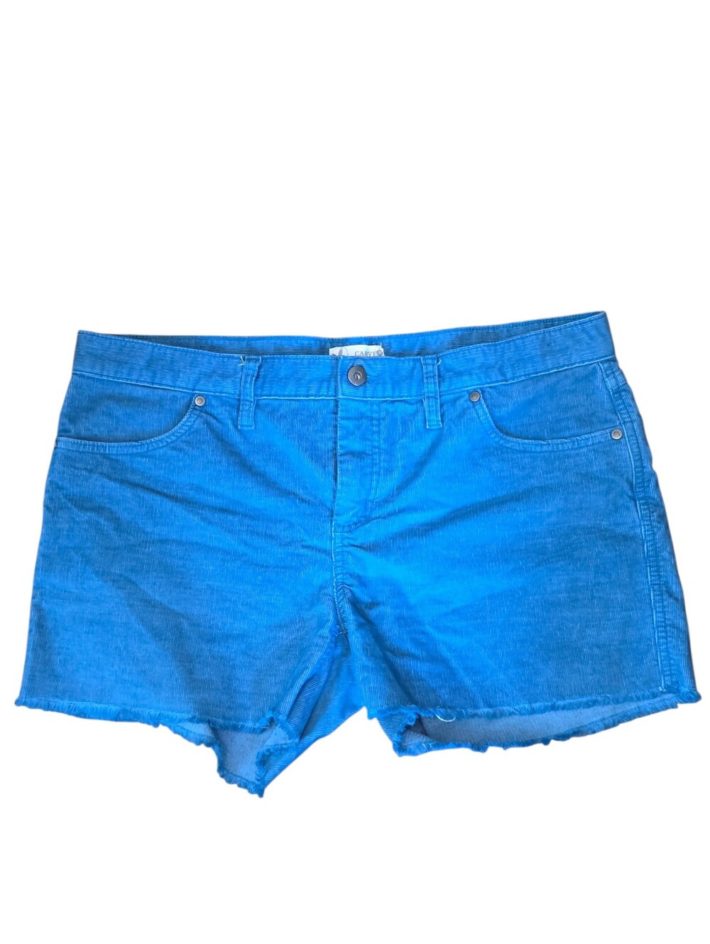 Carve Designs Blue Corduroy Fringe Bottom Shorts Size 10 EUC